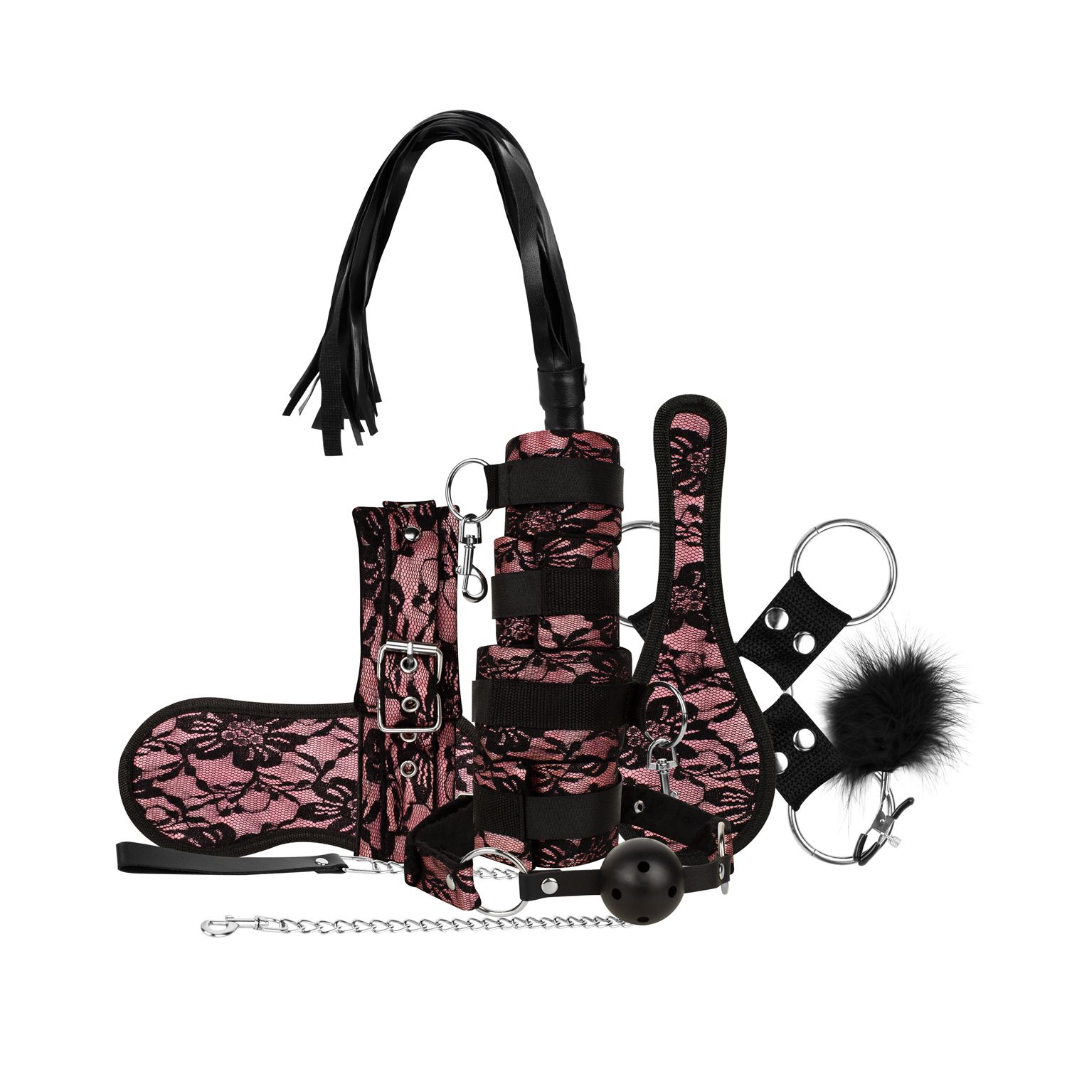 Bedroom Fantasies - Bound by Lace - 8-teiliges SM-Set - Pink
