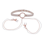 Sportsheets – S&M Peaches ‘n CreaMe Halsband mit Brustwarzenklemmen – Cream
