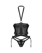 Obsessive – Cupless Korsett & Schrittfreier String – Schwarz