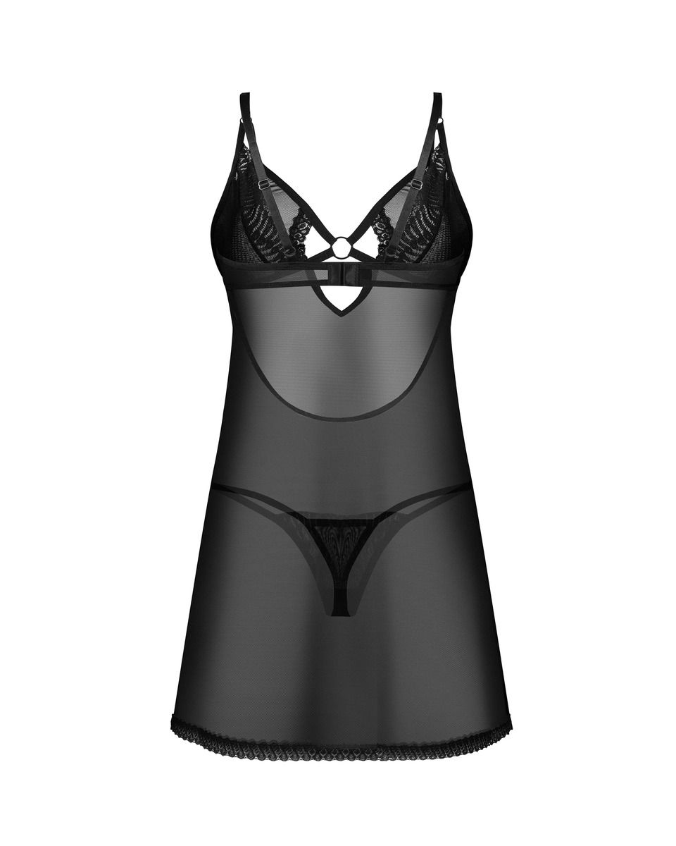 Obsessive – Negligé & String – Schwarz
