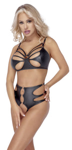 Cottelli LINGERIE – Soft Bra & Offene Panty Set – Schwarz