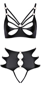 Cottelli LINGERIE – Soft Bra & Offene Panty Set – Schwarz