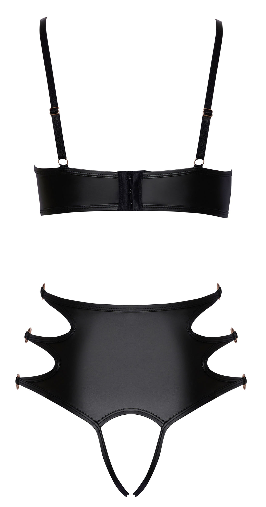 Cottelli LINGERIE – Soft Bra & Offene Panty Set – Schwarz