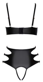Cottelli LINGERIE – Soft Bra & Offene Panty Set – Schwarz