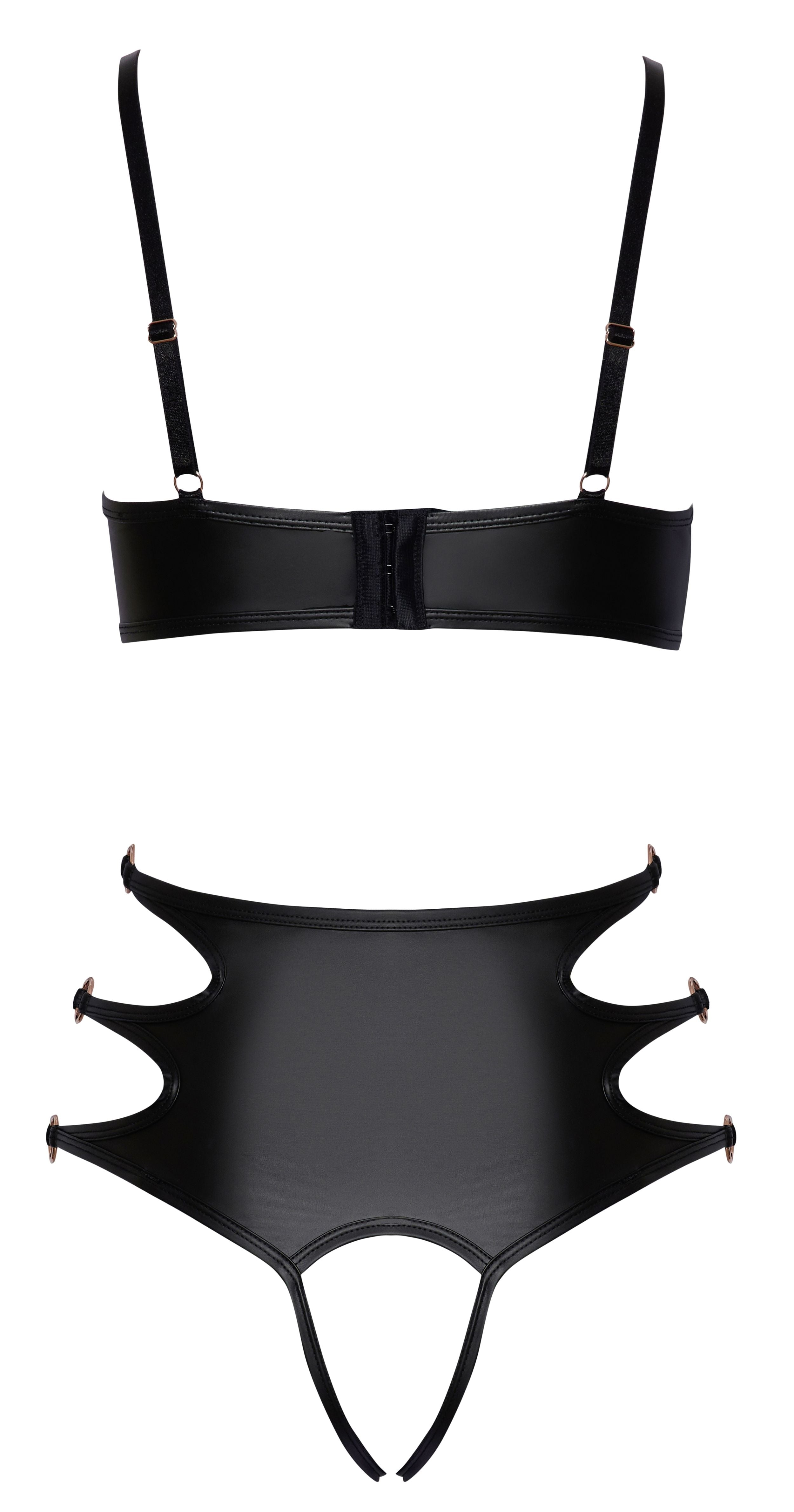 Cottelli LINGERIE – Soft Bra & Offene Panty Set – Schwarz