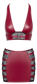Cottelli PARTY – Crop Top & Minirock Set – Rot