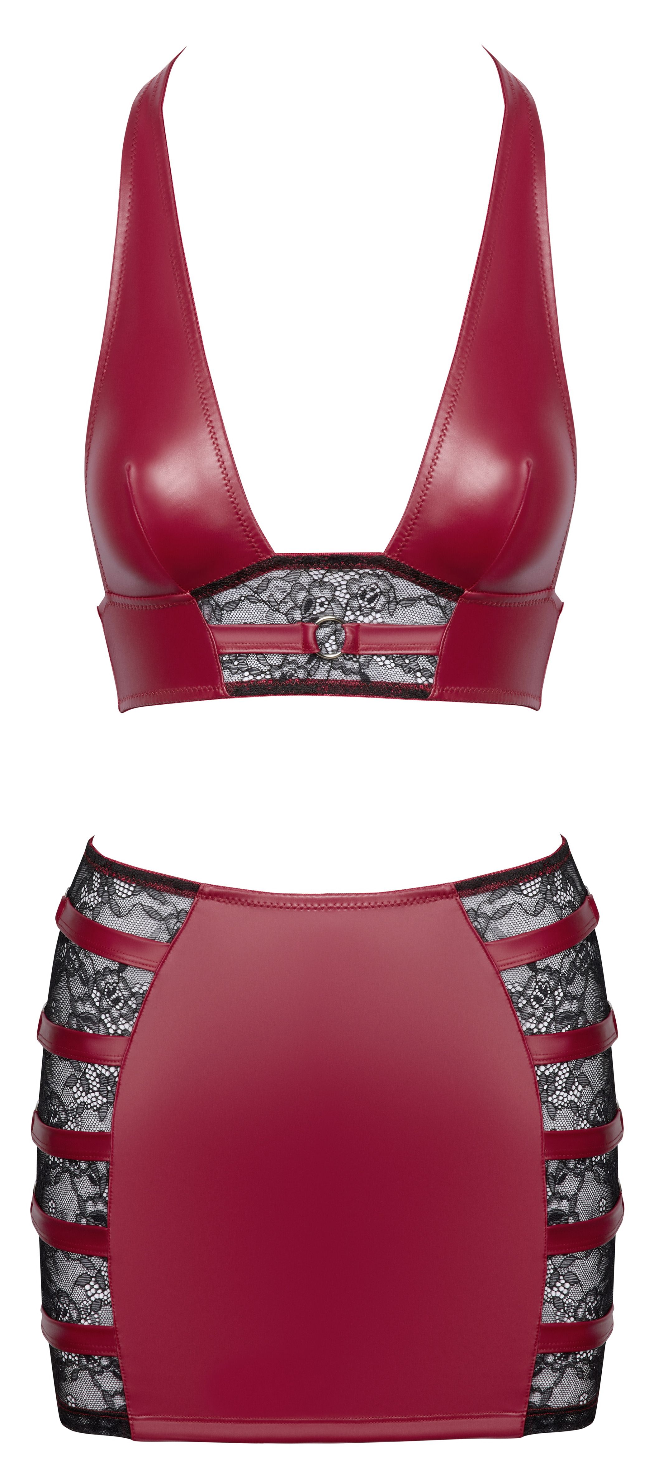 Cottelli PARTY – Crop Top & Minirock Set – Rot