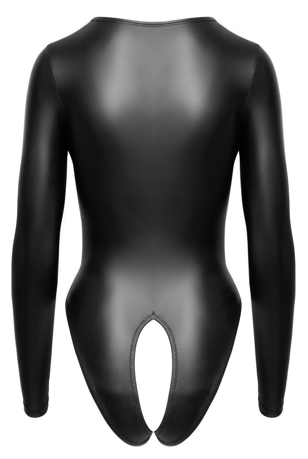 Cottelli LINGERIE – Crotchless Langarm Body – Schwarz