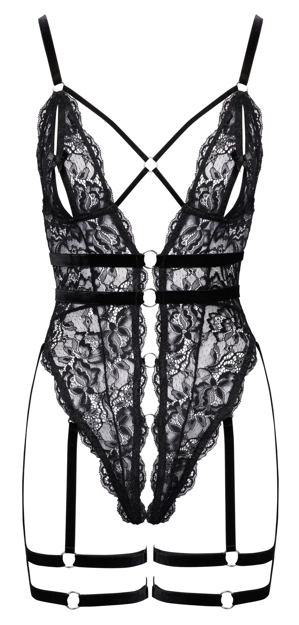 Cottelli LINGERIE – Höschenbody ohne Schritt – Schwarz