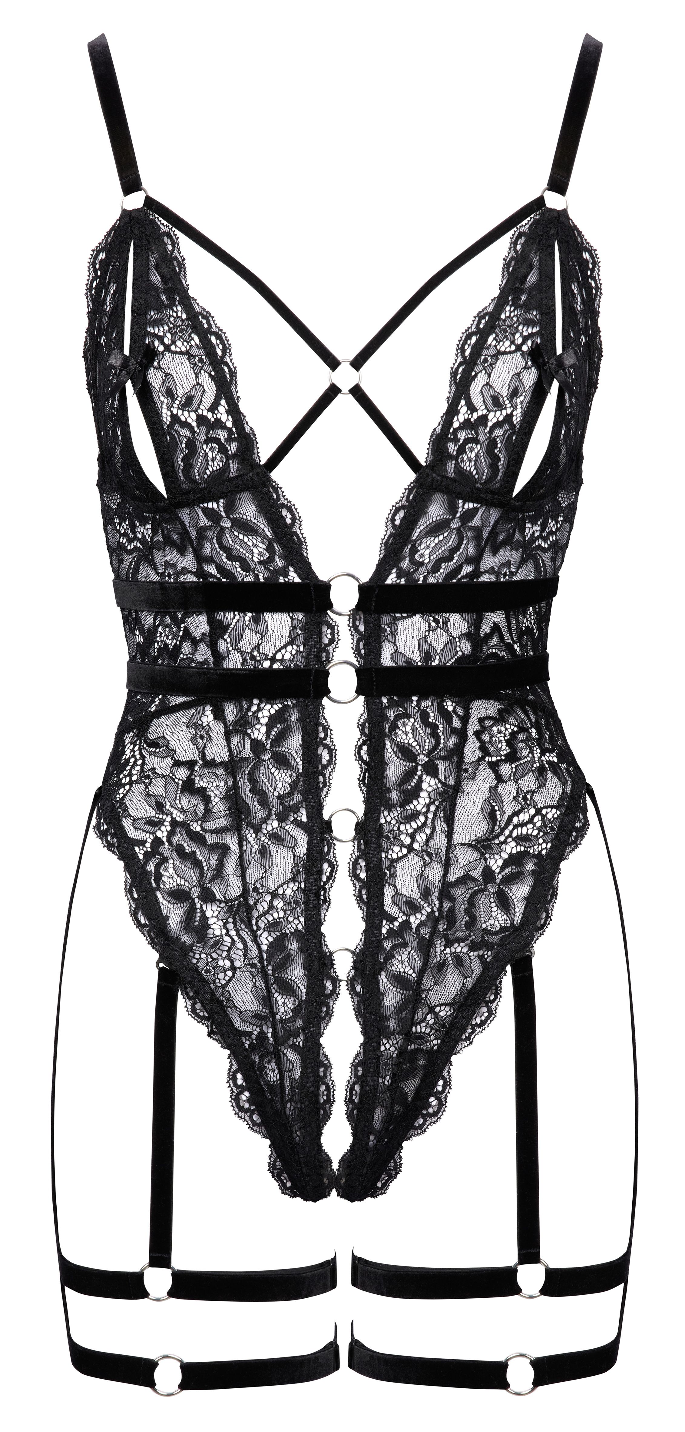 Cottelli LINGERIE – Höschenbody ohne Schritt – Schwarz