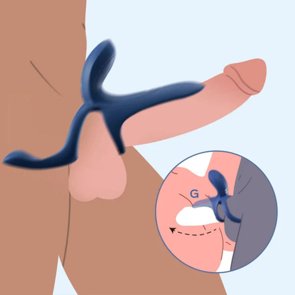 HoneyPlayBox - Vibrations-Cockring mit App-Steuerung - 4-in-1 Pärchenvibrator Schwarz