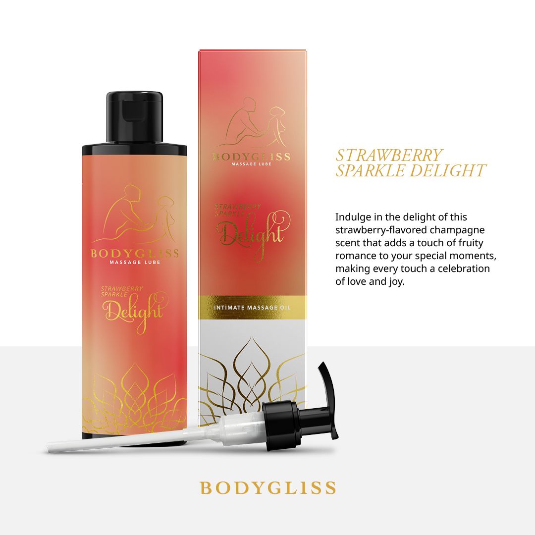 BodyGliss - Massageöl und Gleitmittel in 1 Erdbeere & Champagner - 150 ml