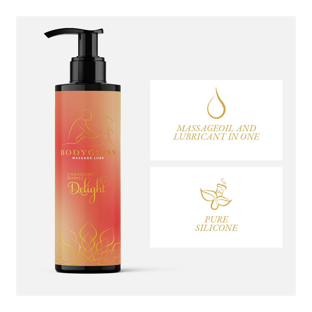 BodyGliss - Massageöl und Gleitmittel in 1 Erdbeere & Champagner - 150 ml