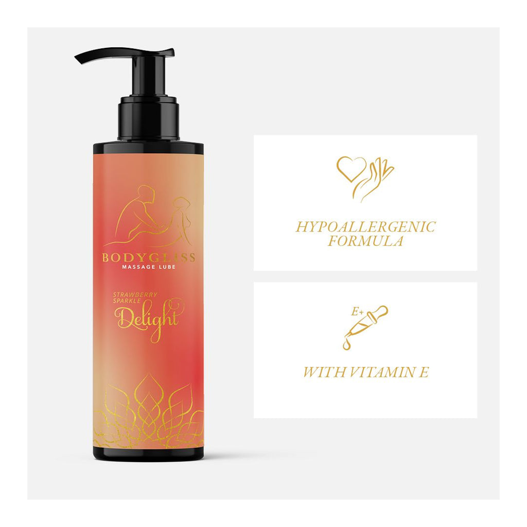 BodyGliss - Massageöl und Gleitmittel in 1 Erdbeere & Champagner - 150 ml