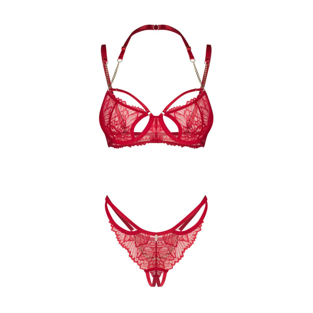 Obsessive – Matildea 2-teiliges Offenes Set – Rot