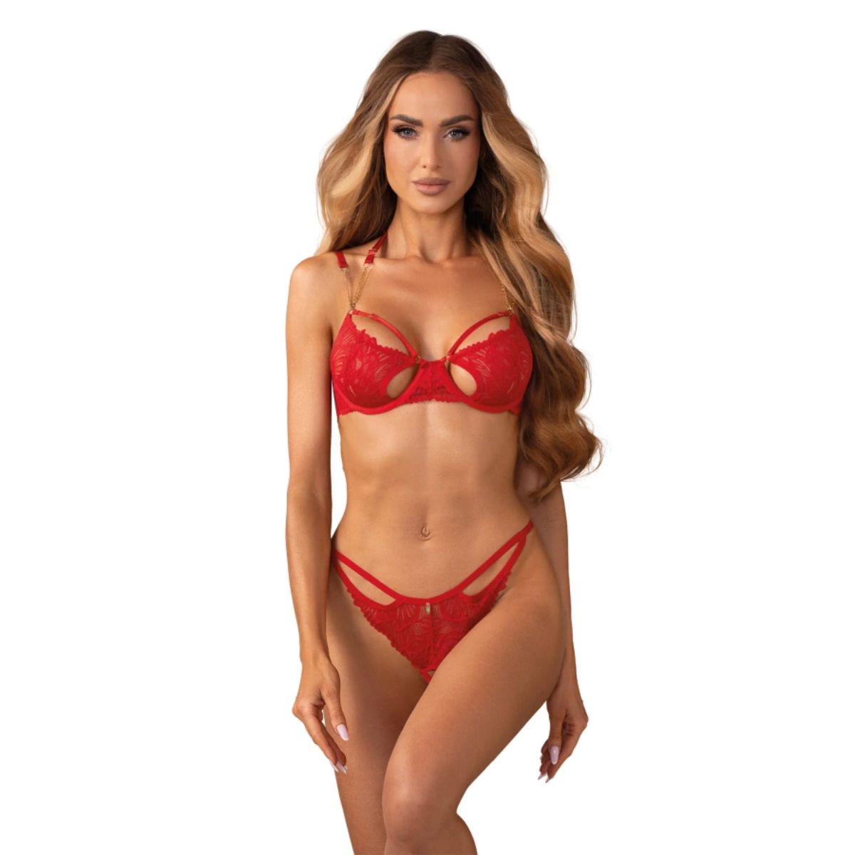 Obsessive – Matildea 2-teiliges Offenes Set – Rot