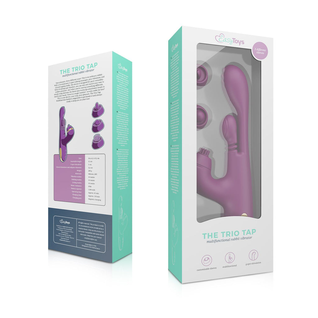 Vibe Collection - Trio Tap Rabbit Vibrator - Multifunktional mit 3 Aufsätzen