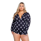 Playboy Lingerie - Slumber Bunny Onesie - Schwarz