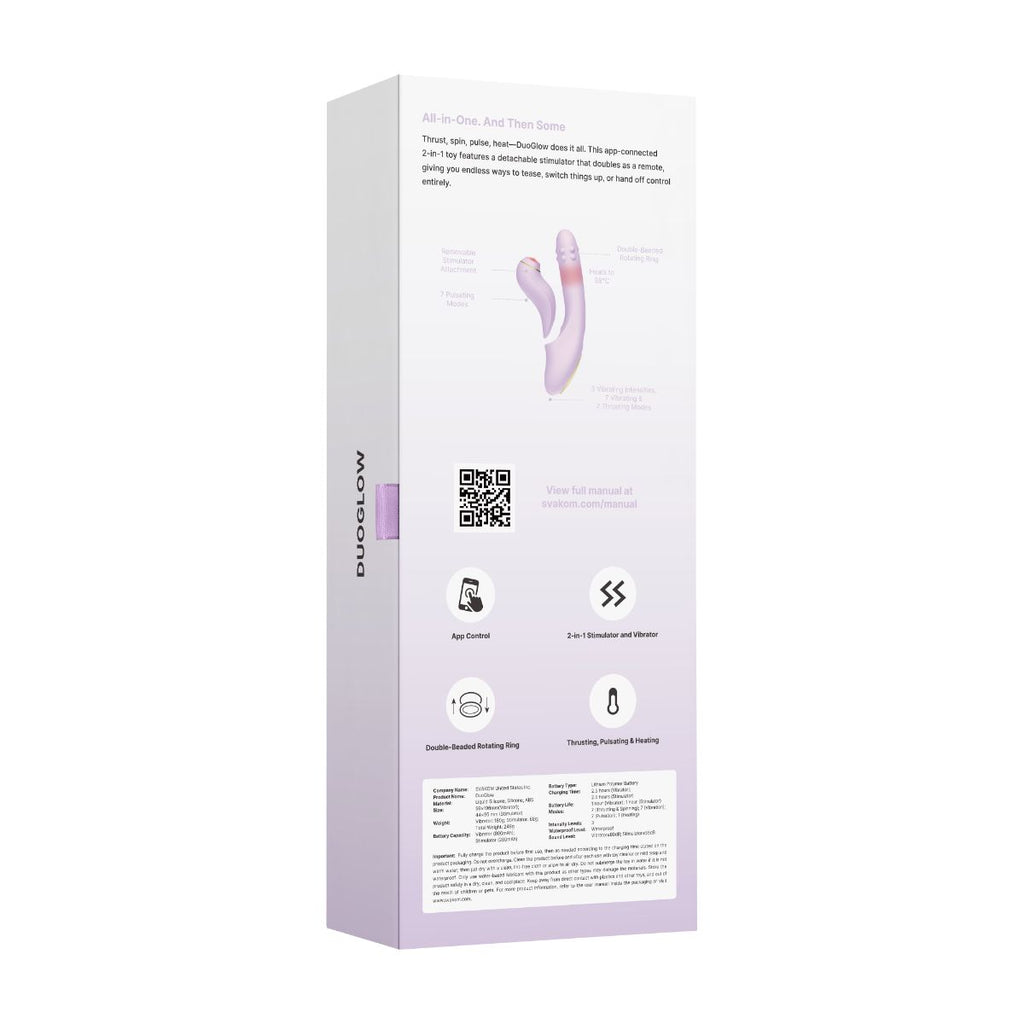 Svakom - DuoGlow App Controlled Vibrator - Lila