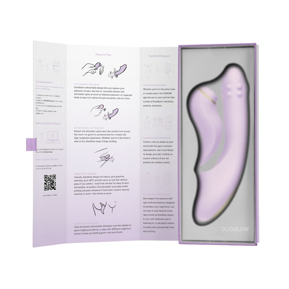 Svakom - DuoGlow App Controlled Vibrator - Lila