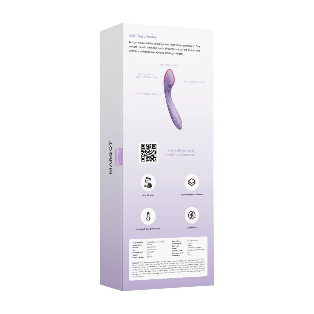 Svakom - Margot App Controlled Dual Motor G-Spot Vibrator - Lila