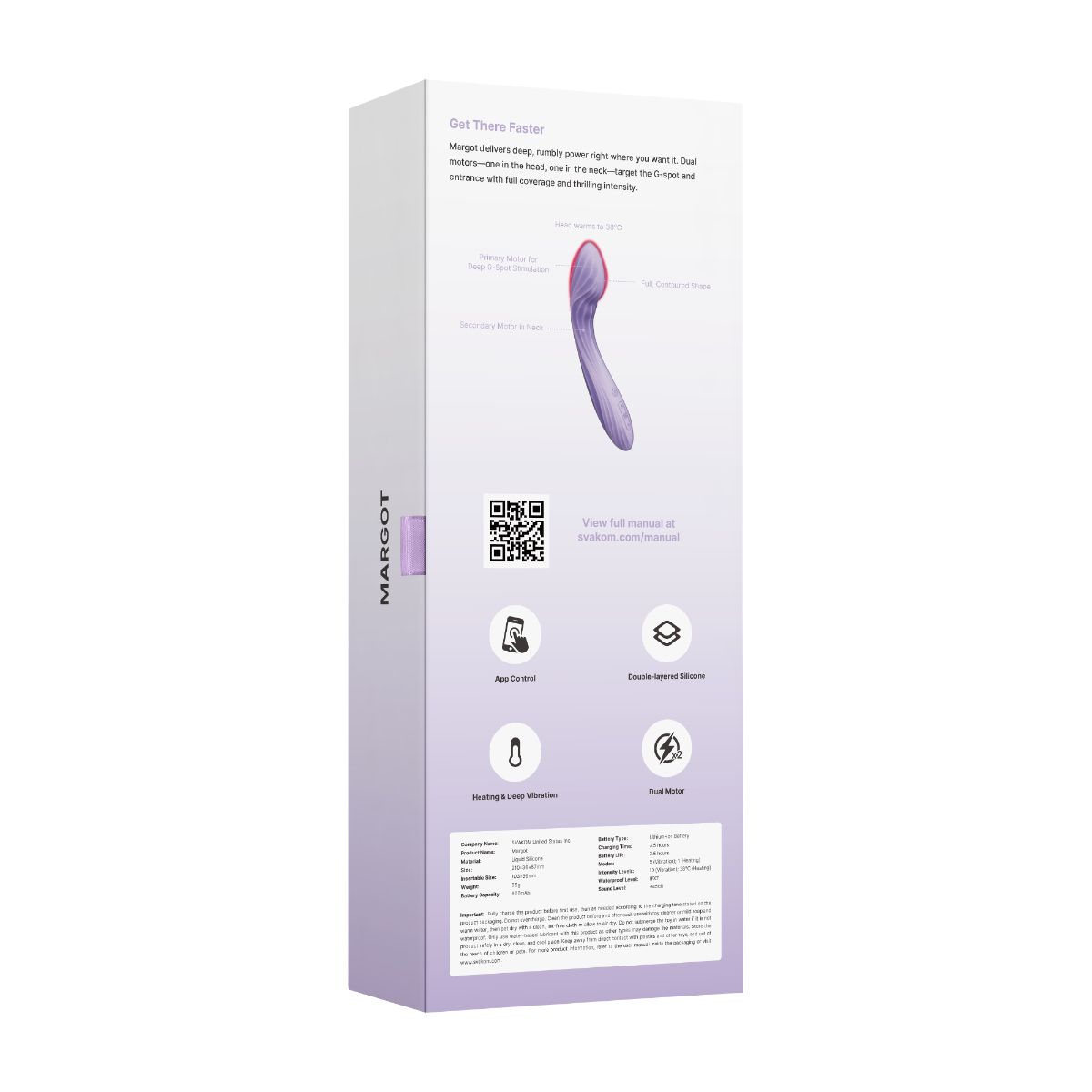 Svakom - Margot App Controlled Dual Motor G-Spot Vibrator - Lila