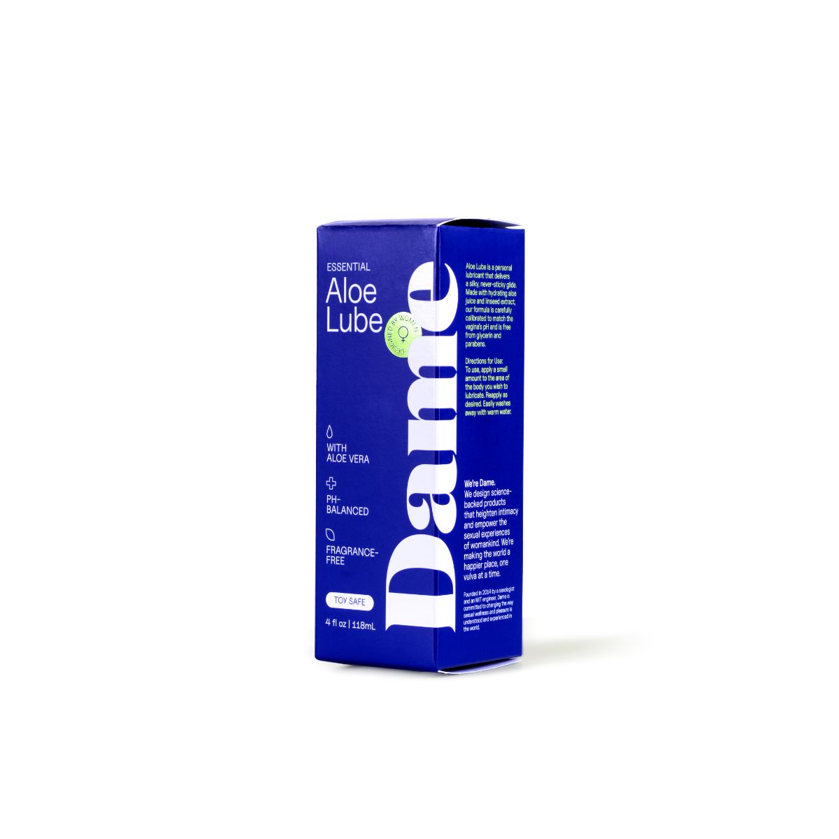 Dame Products Aloe Gleitmittel 118 ml mit Aloe Vera, pflegend, langanhaltend glatt