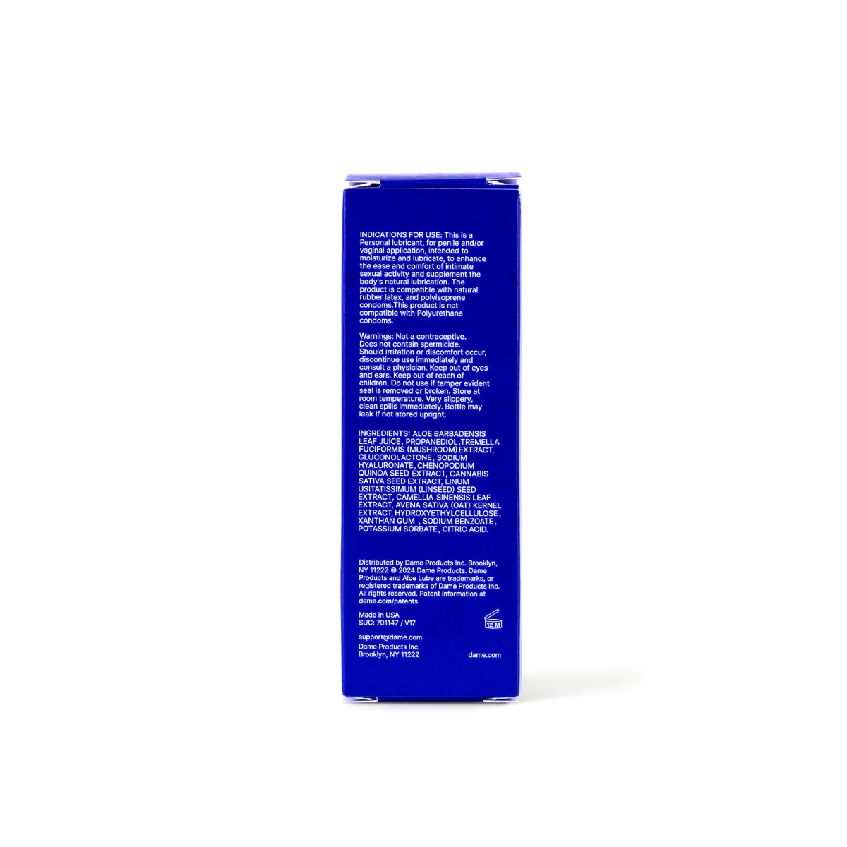 Dame Products Aloe Gleitmittel 118 ml mit Aloe Vera, pflegend, langanhaltend glatt
