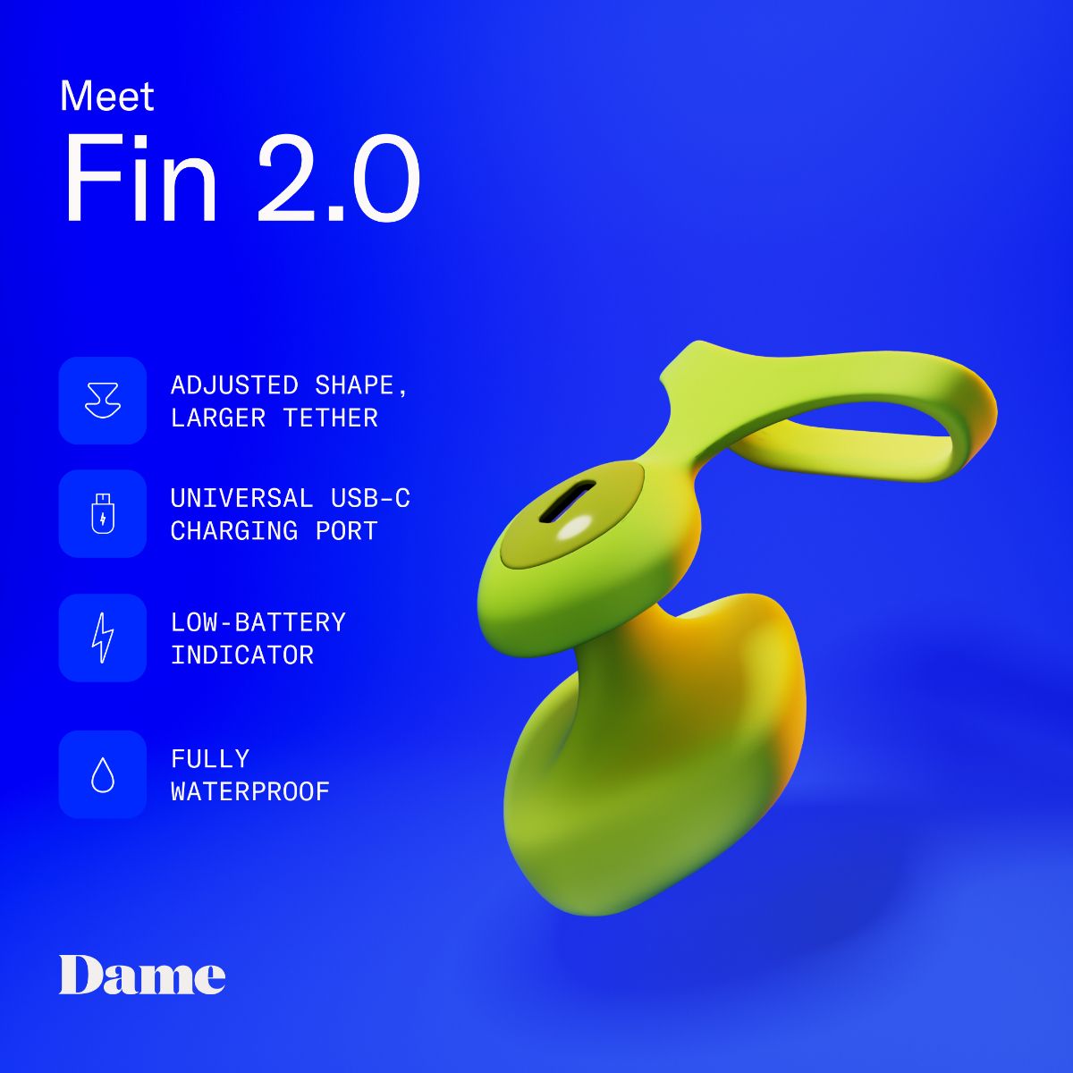 Dame - Fin 2.0 Fingervibrator - Citrus