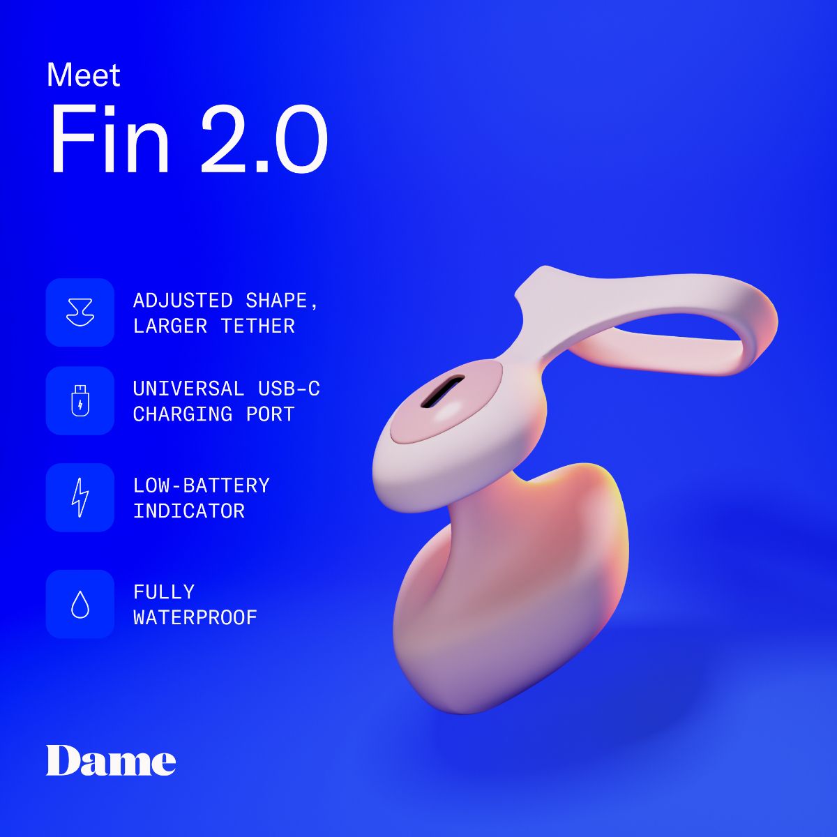 Dame - Fin 2.0 Fingervibrator - Quartz