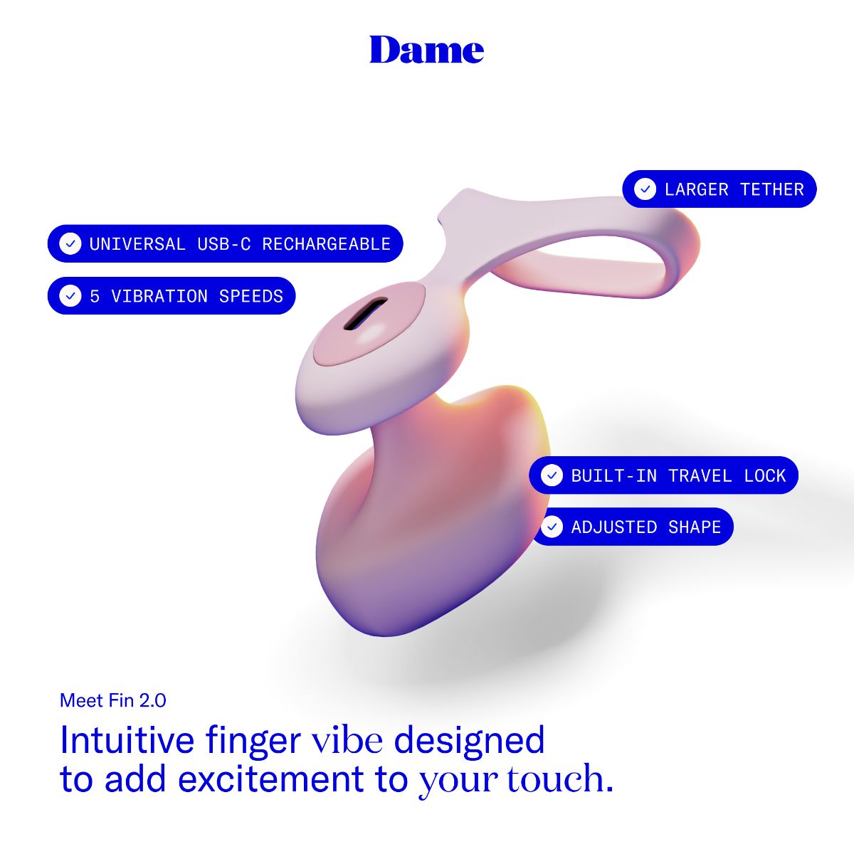 Dame - Fin 2.0 Fingervibrator - Quartz