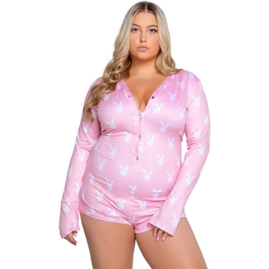 Playboy Lingerie - Slumber Bunny Onesie - Schwarz