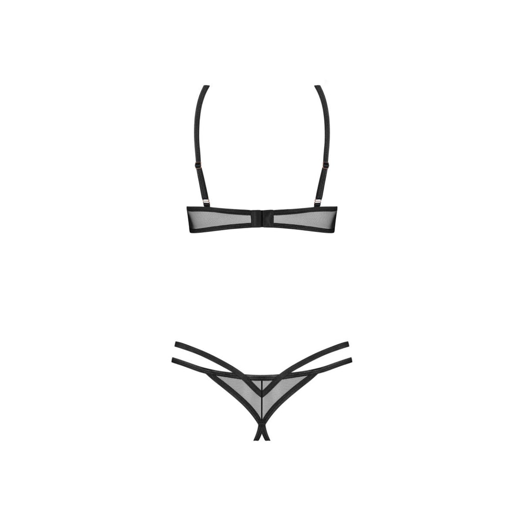Obsessive – Euridia 2-teiliges Crotchless Set – Schwarz