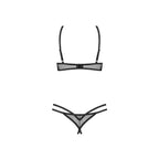 Obsessive – Euridia 2-teiliges Crotchless Set – Schwarz