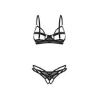 Obsessive – Euridia 2-teiliges Crotchless Set – Schwarz