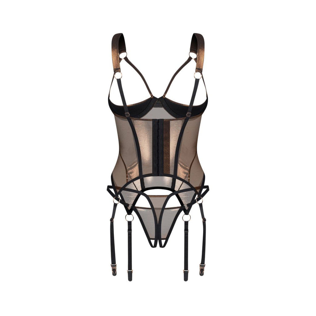 Obsessive – Soranna Corset & Crotchless Thong – Brown