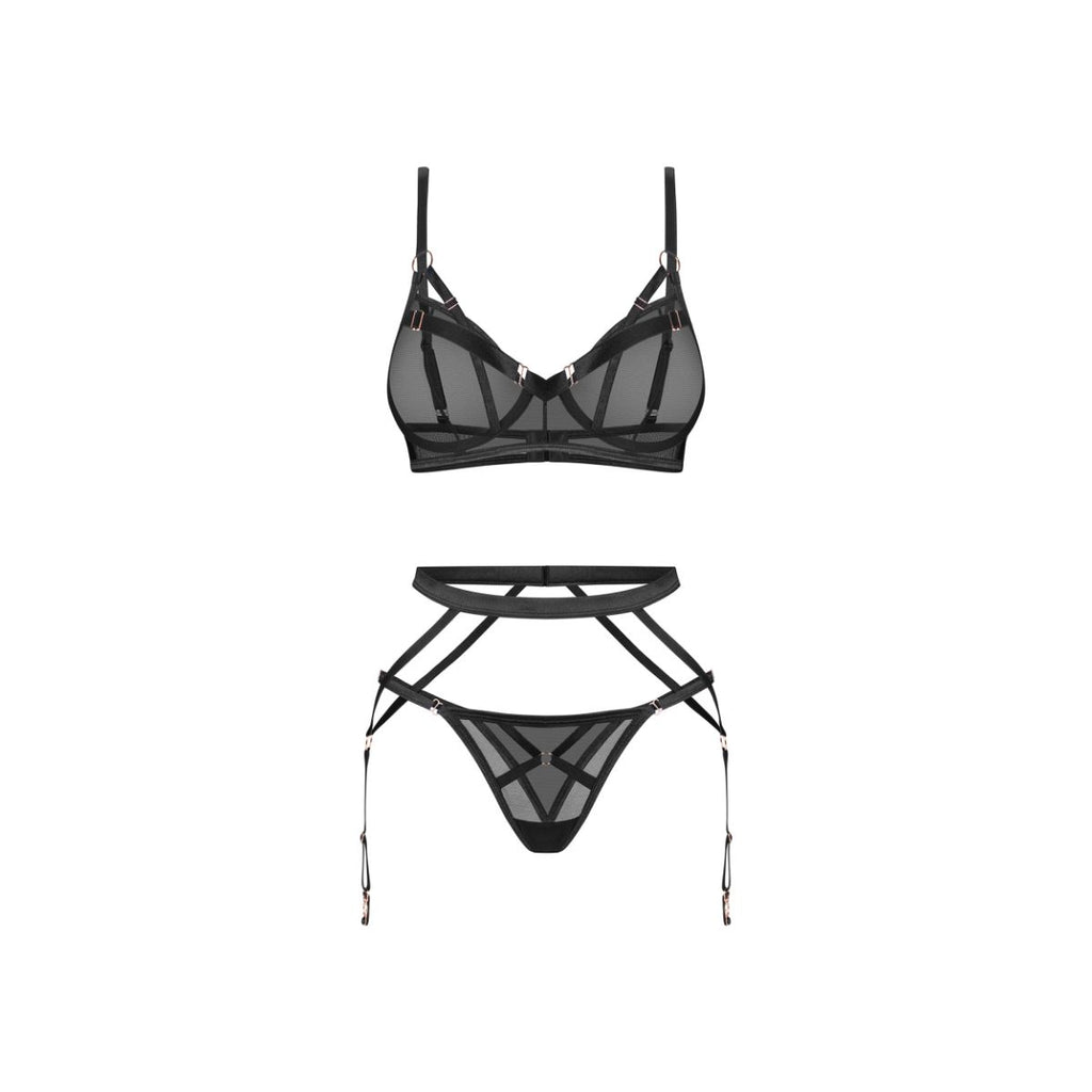 Obsessive – Euridia Dessous Set 3-tlg – Schwarz