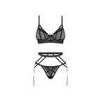 Obsessive – Euridia Dessous Set 3-tlg – Schwarz
