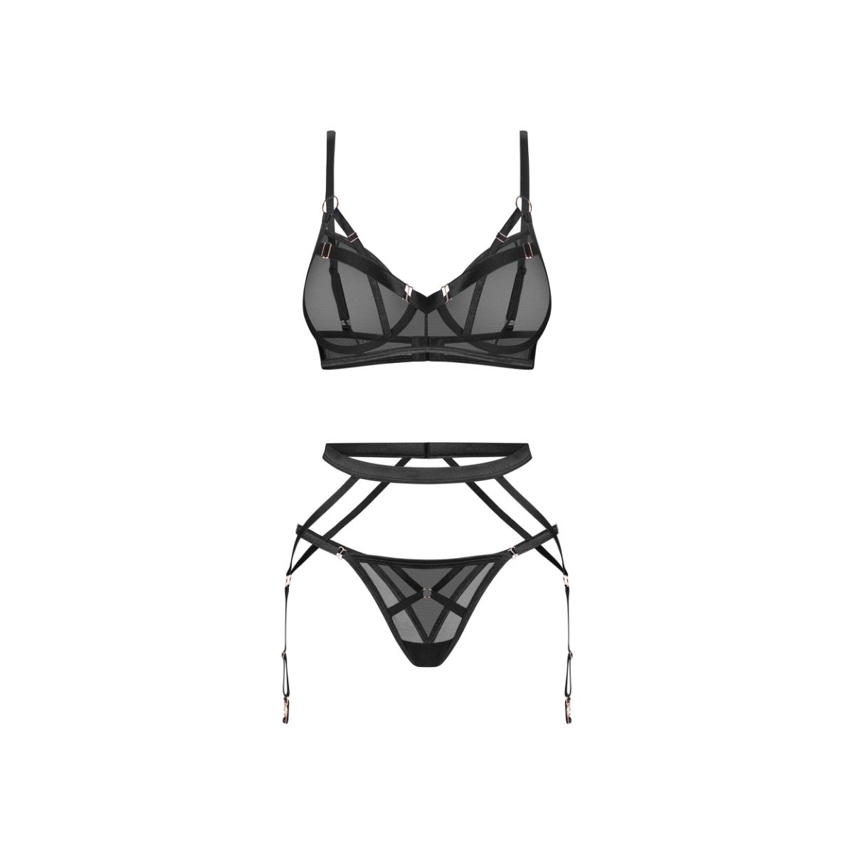 Obsessive – Euridia Dessous Set 3-tlg – Schwarz