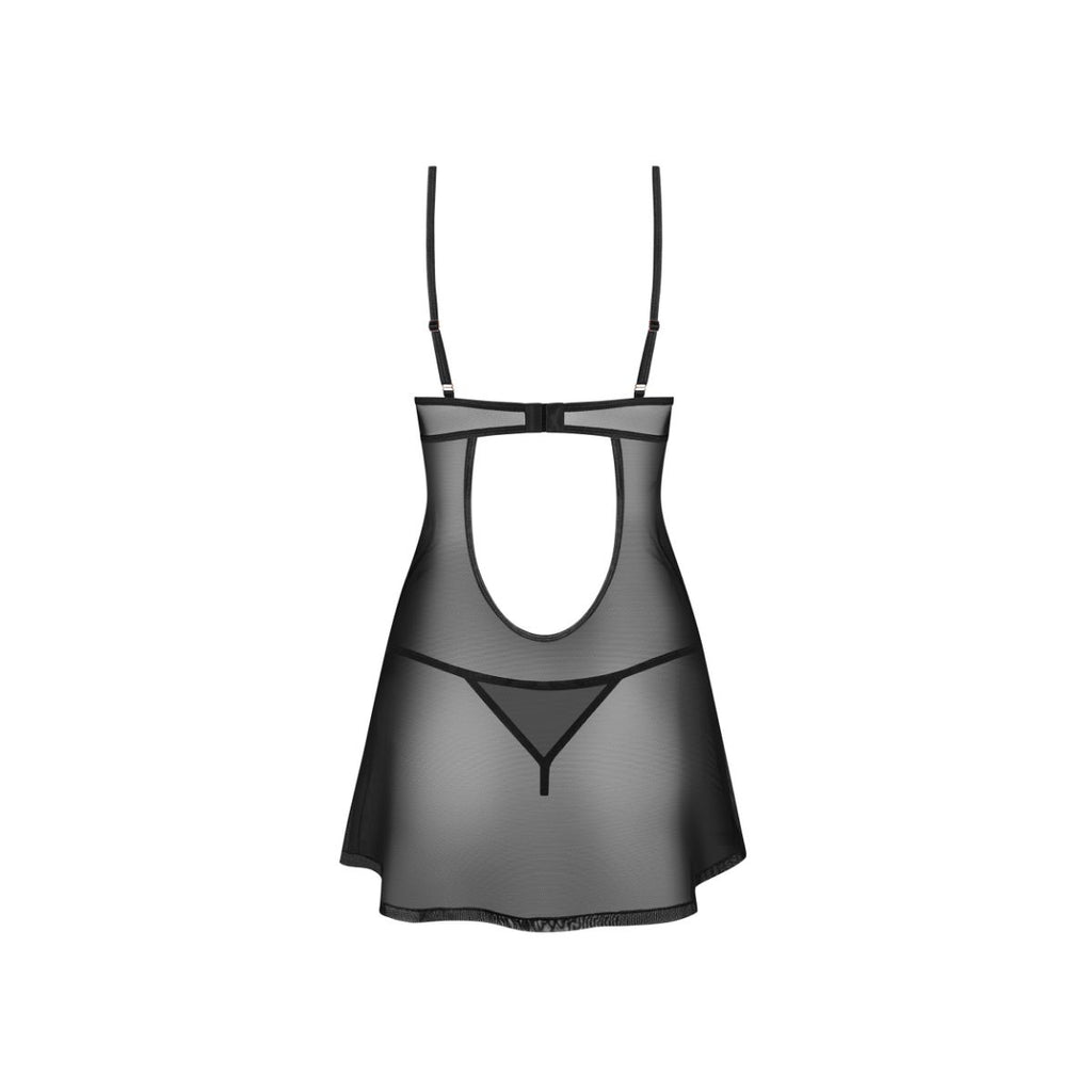 Obsessive – Euridia Chemise & String – Schwarz