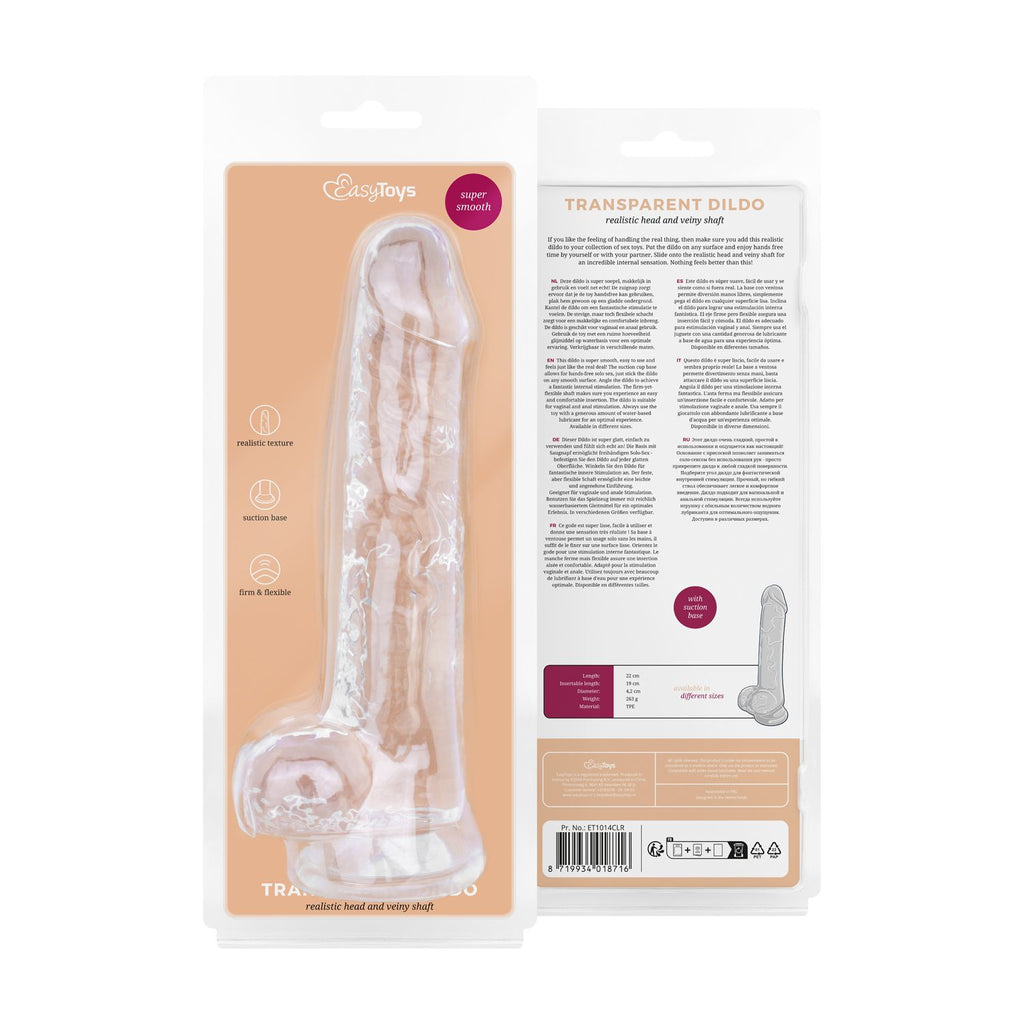 Jelly Dildo mit Hoden - 19 cm