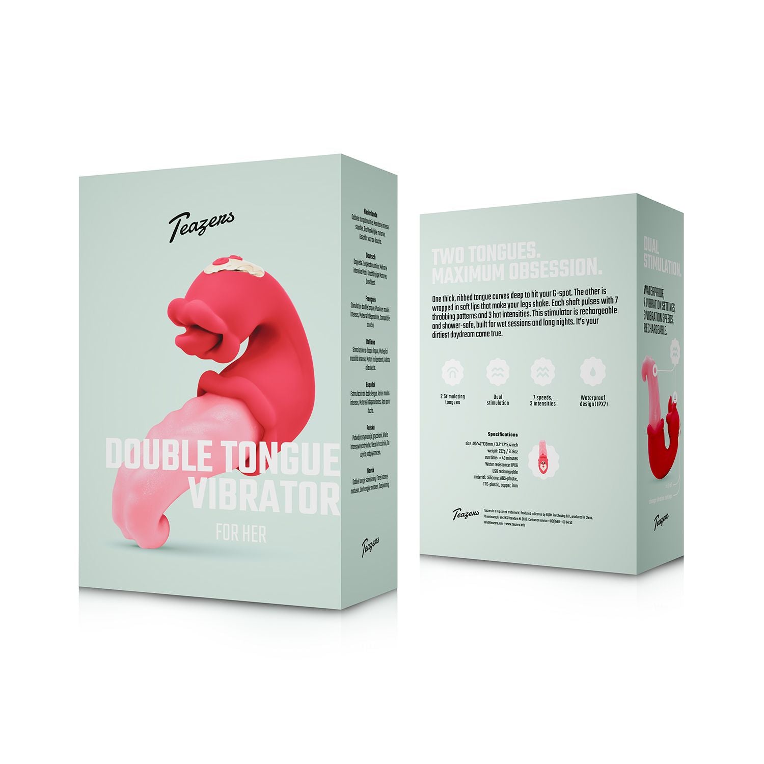 Teazers - Double Tongue Vibrator - Doppelte Stimulation - Pink