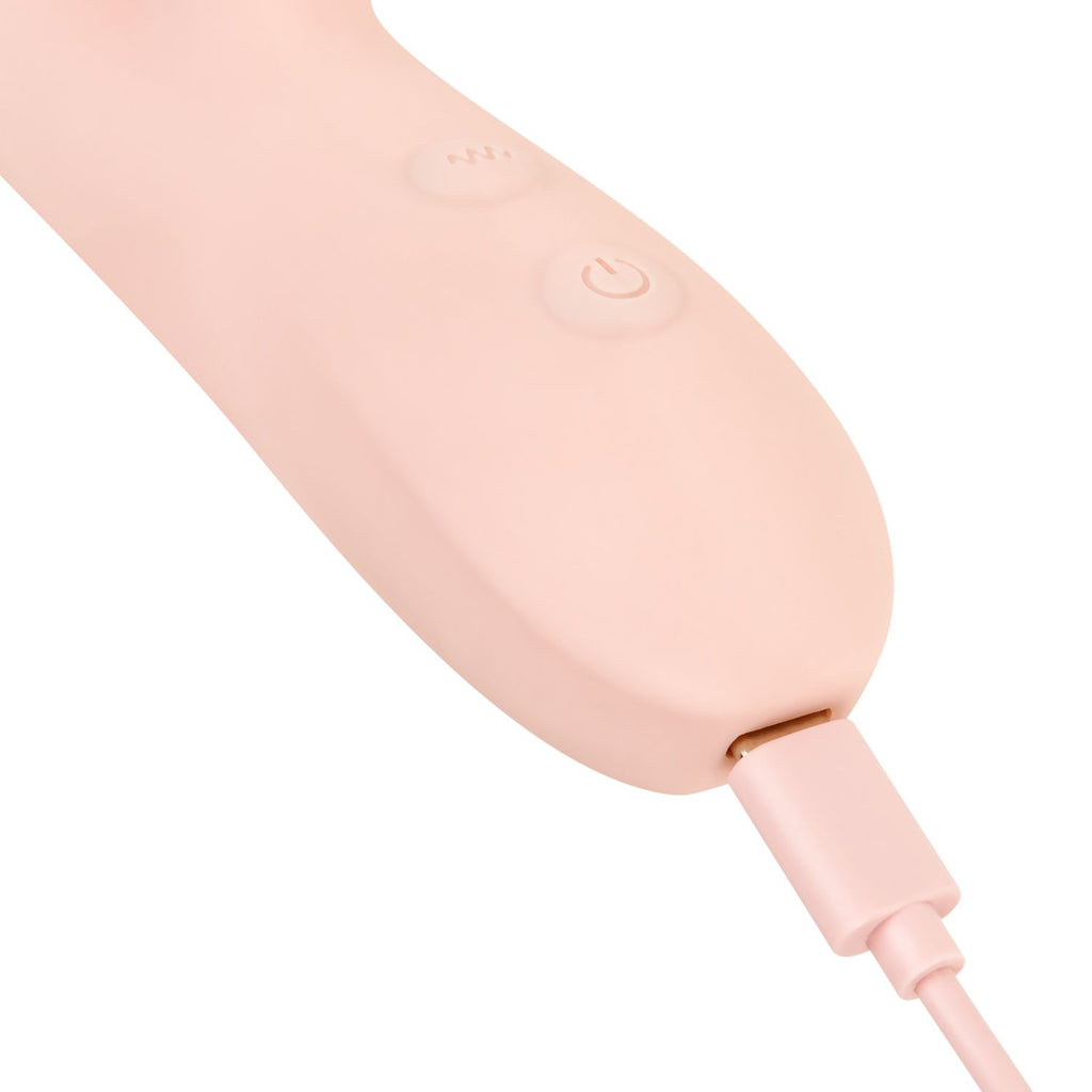 Good Vibes Only - Thrusting Vibrator mit Klitoris-Stimulator - Shai - Rosa