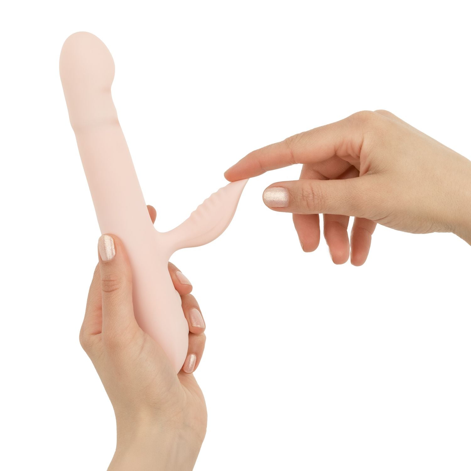 Good Vibes Only - Thrusting Vibrator mit Klitoris-Stimulator - Shai - Rosa