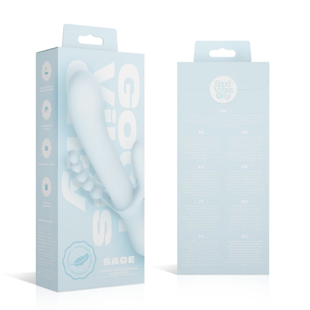 Good Vibes Only - Triple Stimulation Vibe - Weiches Silikon - Blau