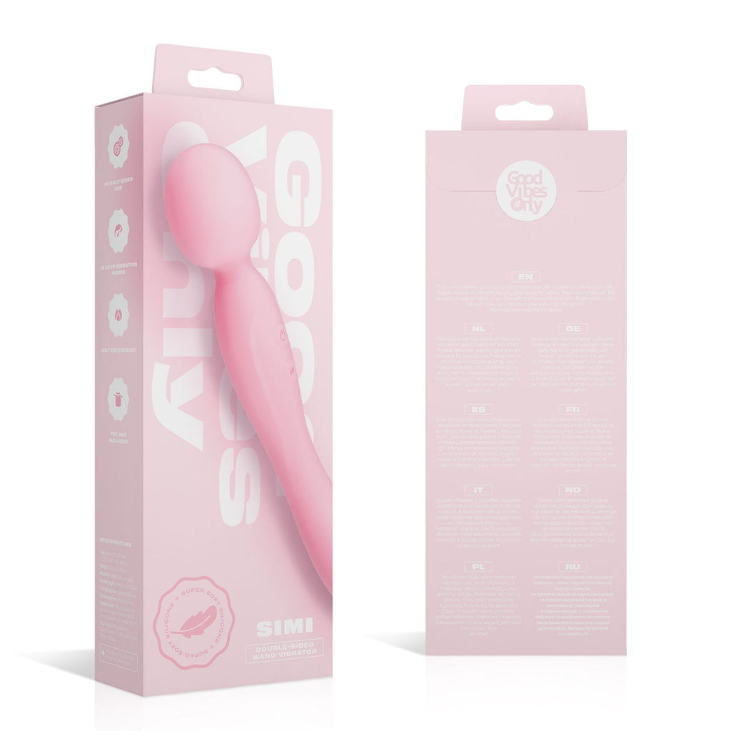 Good Vibes Only - Simi Doppelseitiger Wand-Vibrator - Weiches Silikon - Rosa
