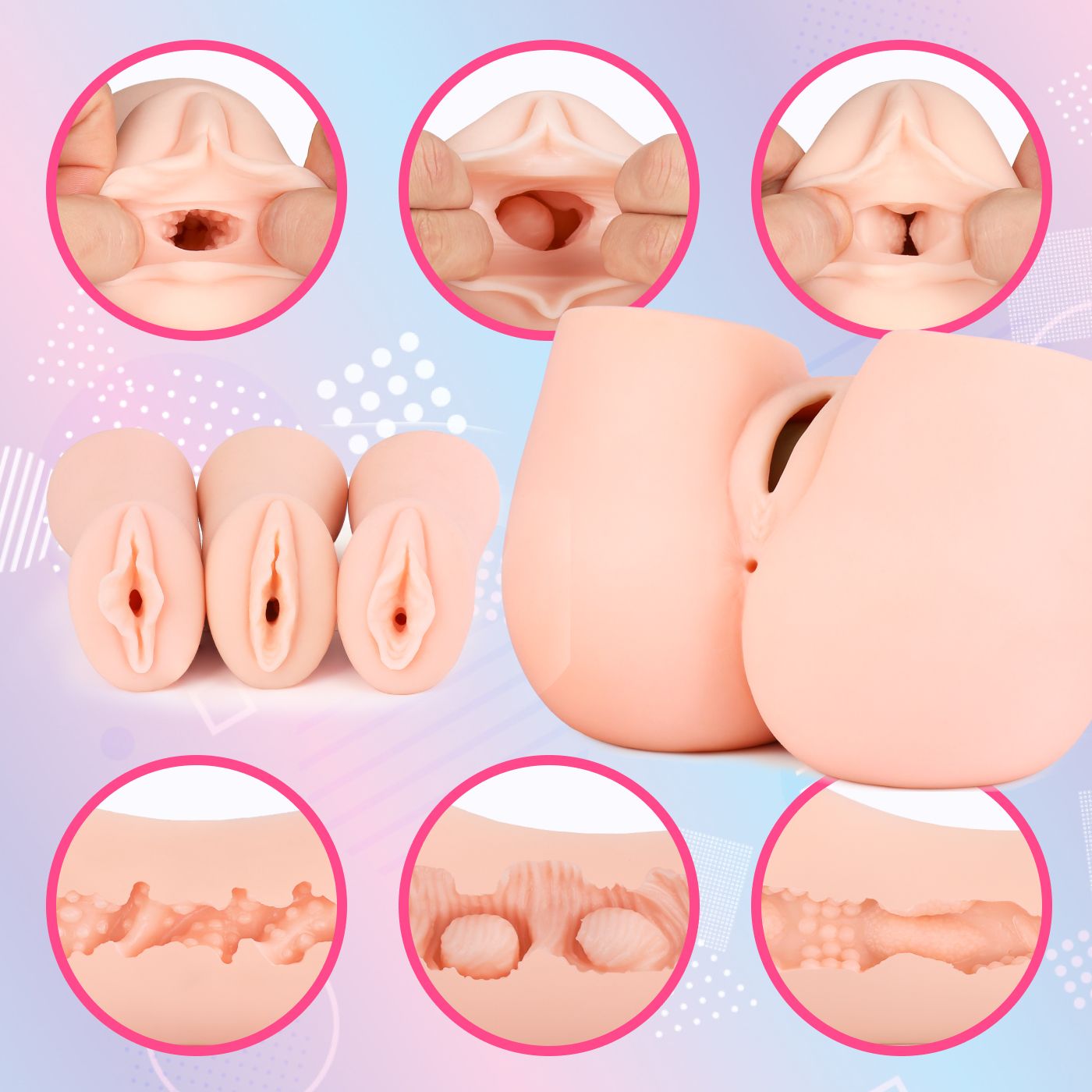 Seiraku Toys – The Three Ages Masturbator – Pfirsich