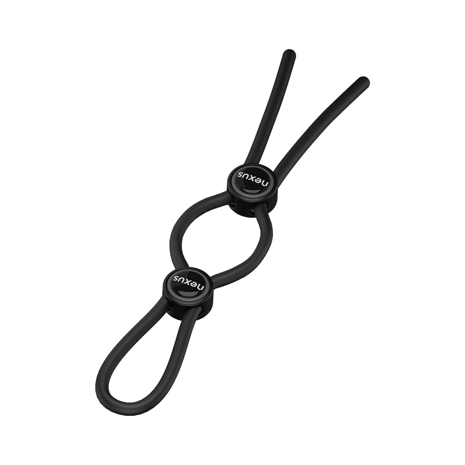 Nexus Forge - Doppelter verstellbarer Penisring - Schwarz