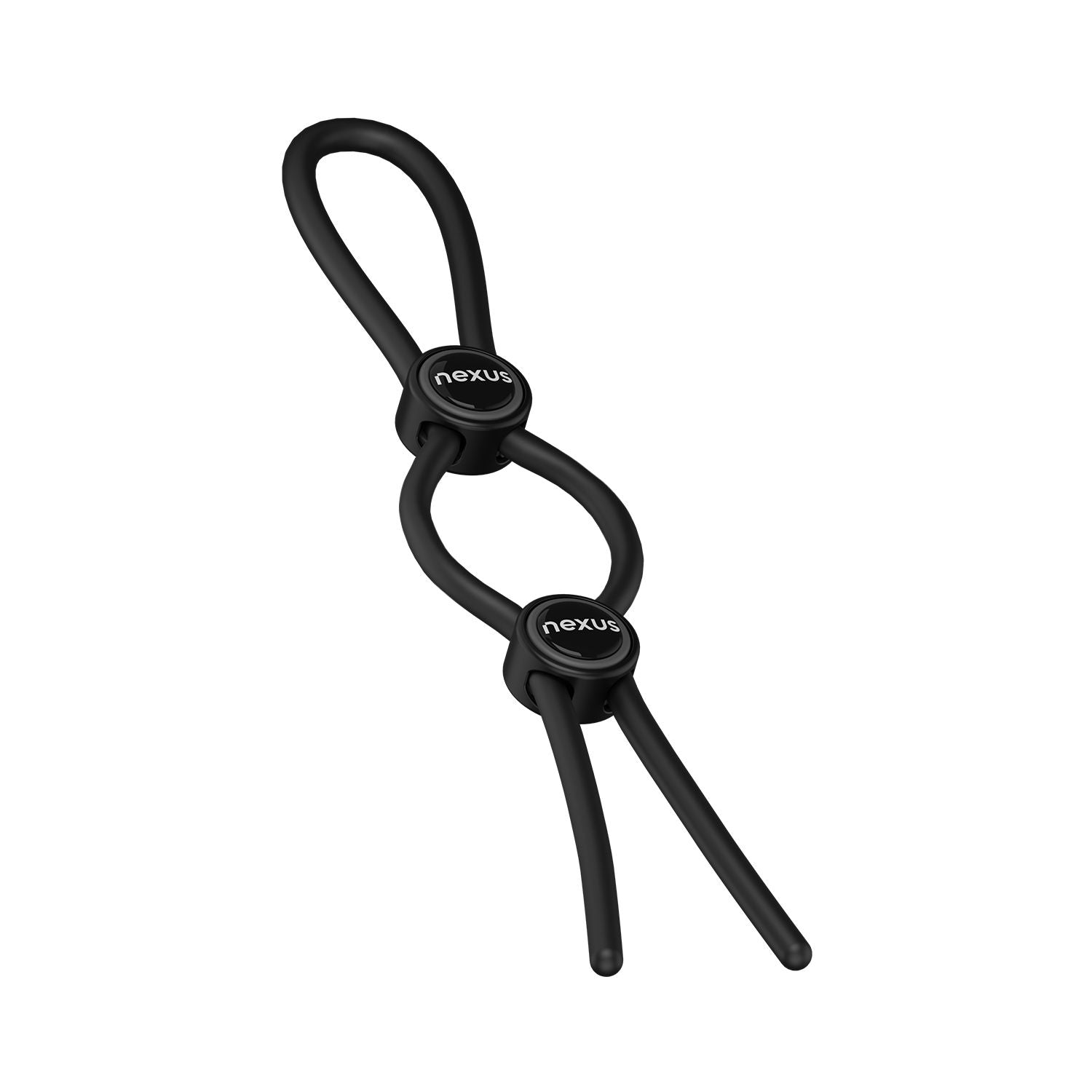 Nexus Forge - Doppelter verstellbarer Penisring - Schwarz