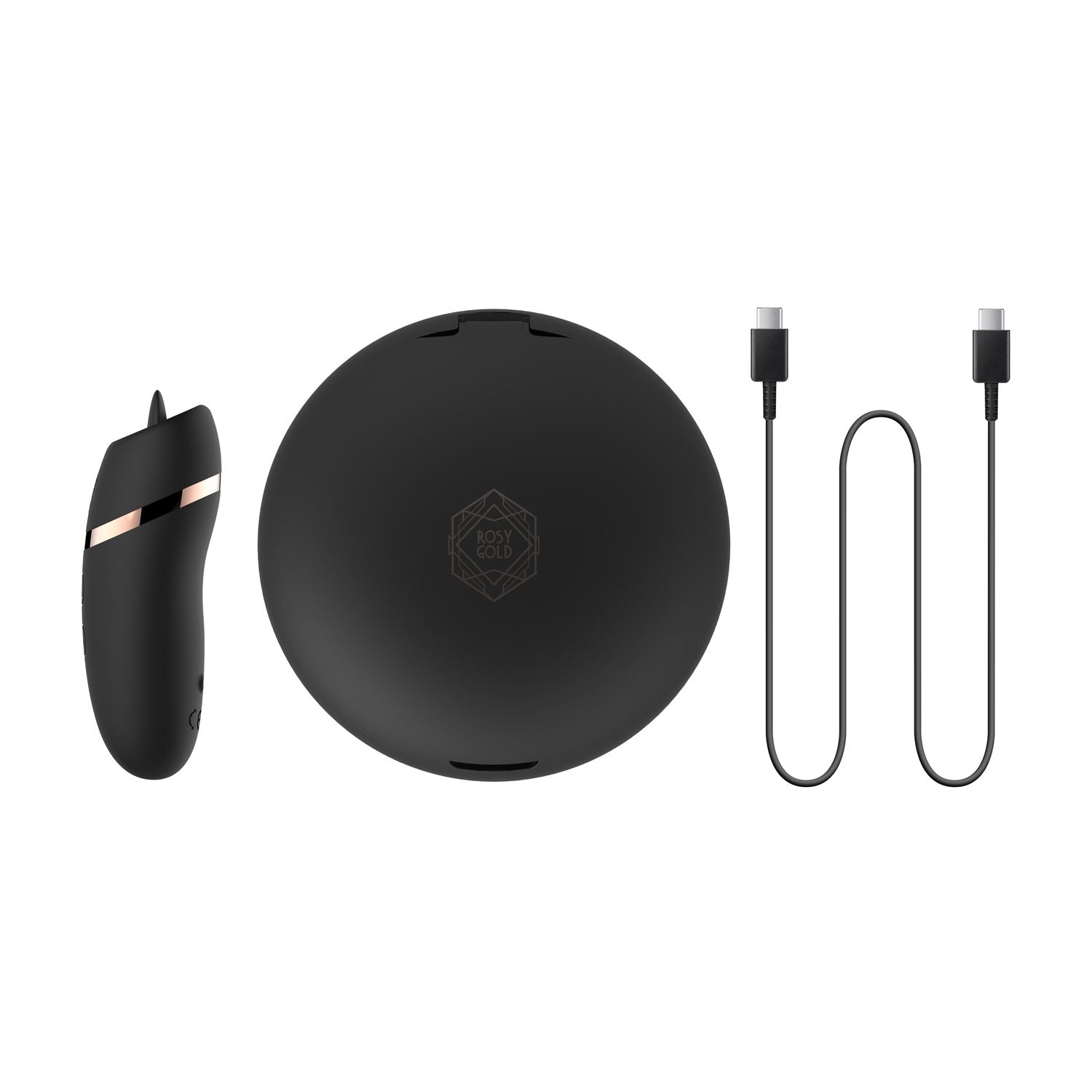 Rosy Gold - Licking Stimulator mit Luxus-Ladeetui - Schwarz